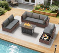 LOUVIXA 8 Piece Outdoor Patio Furniture Set, Outdoor Sectional Sofa by LOUVIXA
