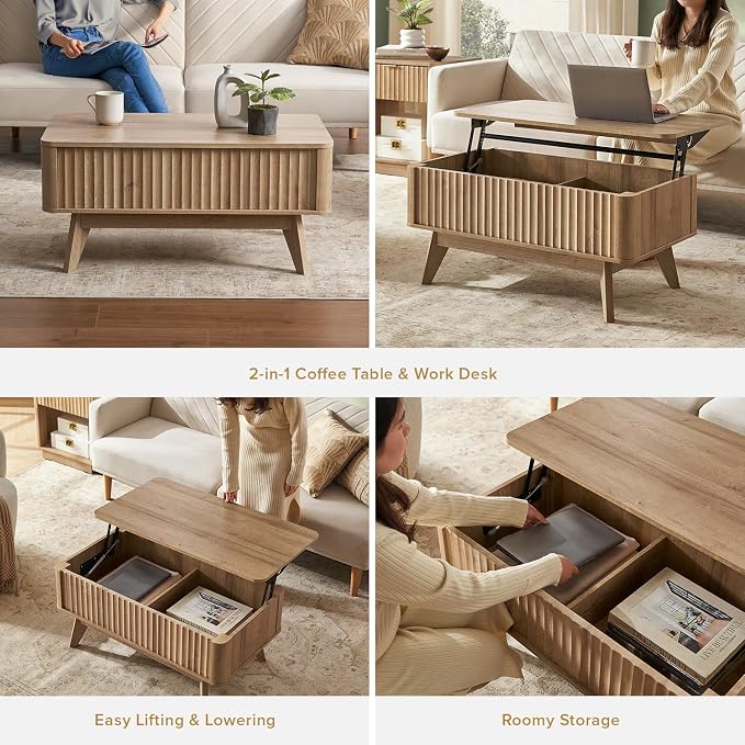 mopio Brooklyn Coffee Table, Lift Top Coffee Tables - Image 6