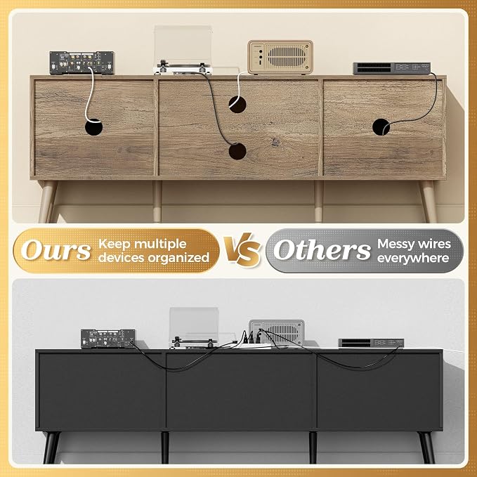 SUPERJARE TV Stand for 55 Inch TV, Entertainment Center - Image 5