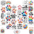 4 Sheets Rub on Transfers for Crafts, Paw Prints Furniture Transfers for Wood by Dorsbaby