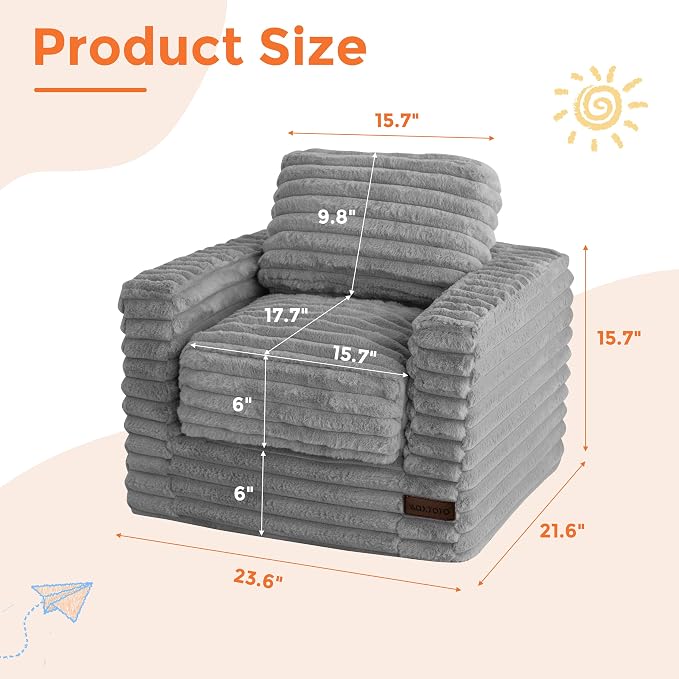 MAXYOYO Kids Bean Bag Chair, Comfy Faux Fur Bean Bag Sofa - Image 2