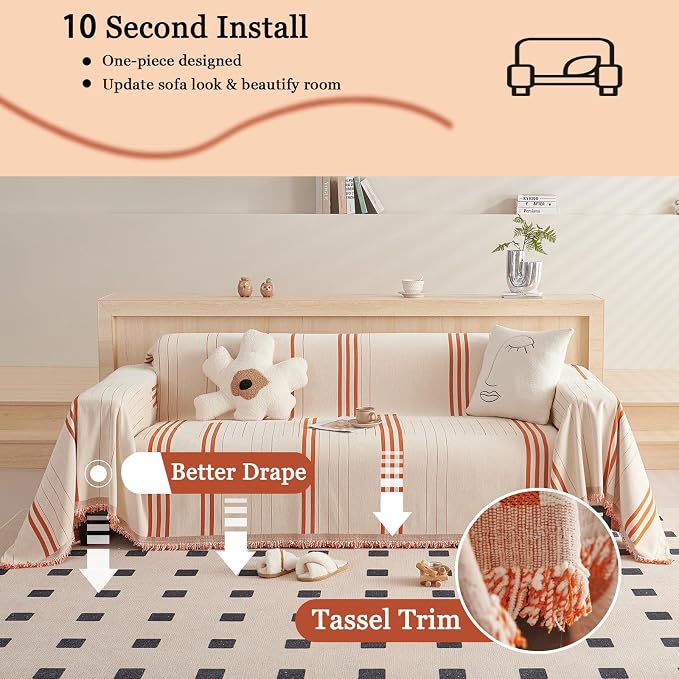 DREAMINGO Couch Cover Reversible Chenille Furniture Protector Sofa Covers - Image 3
