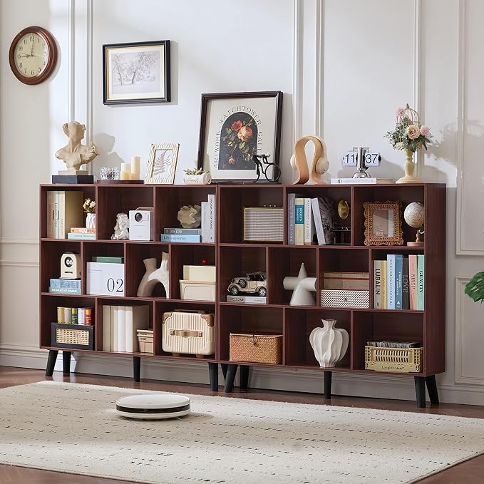 LEYAOYAO 10 Cube Bookshelf, 3 Tier Modern Wide Bookcase - Image 6
