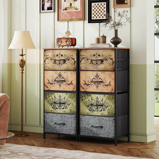 WLIVE Dresser with 4 Drawers, Storage Tower, Organizer Unit, Fabric Dresser - Image 8