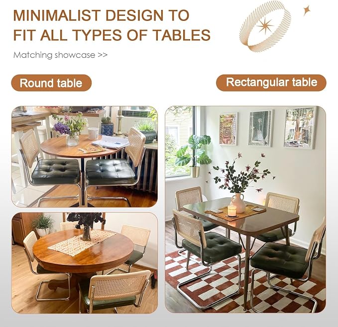 Zesthouse Natural Rattan Dining Chairs Set of 2, Modern Dining Room Chairs - Image 8