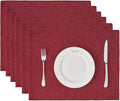 BALCONY & FALCON Placemats Set of 6 Faux Linen Cloth Place Mats Washable by BALCONYFALCON