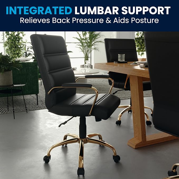 Flash Furniture Whitney Mid-Back Swivel LeatherSoft Desk Chair - Image 10