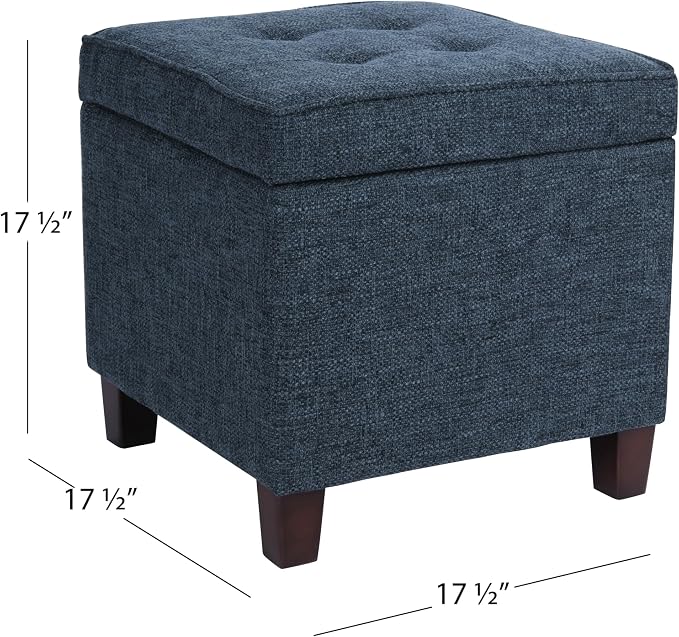 Homepop Square Tufted Storage Ottoman - Image 3