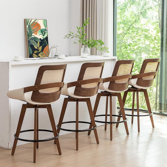 Set of 4 Mid Century Modern Counter Stools - Image 6