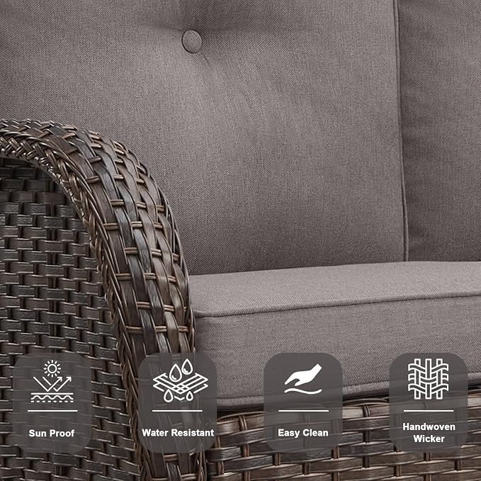 Belord 6 Pieces Wicker Patio Conversation Sets - Image 4