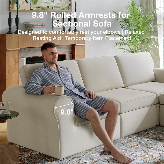 Novilla 138" Modular Sectional Sofa, Modular Sectional Couches - Image 16