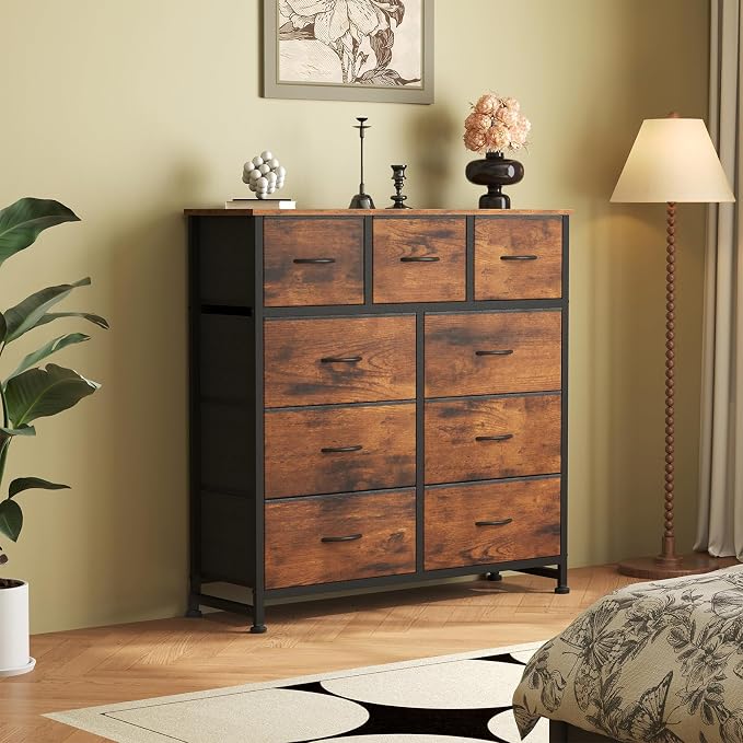 OLIXIS Dresser for Bedroom, 9 Storage Drawers, Wide Fabric Closet Chests - Image 7