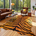 AROGAN Premium Tiger Print Rug 5.2x6.2 Feet, Machine Washable Faux Fur Rug by AROGANAREARUG
