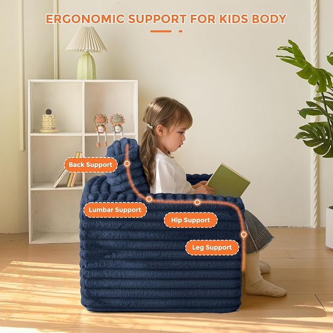 MAXYOYO Kids Bean Bag Chair, Comfy Faux Fur Bean Bag Sofa - Image 7