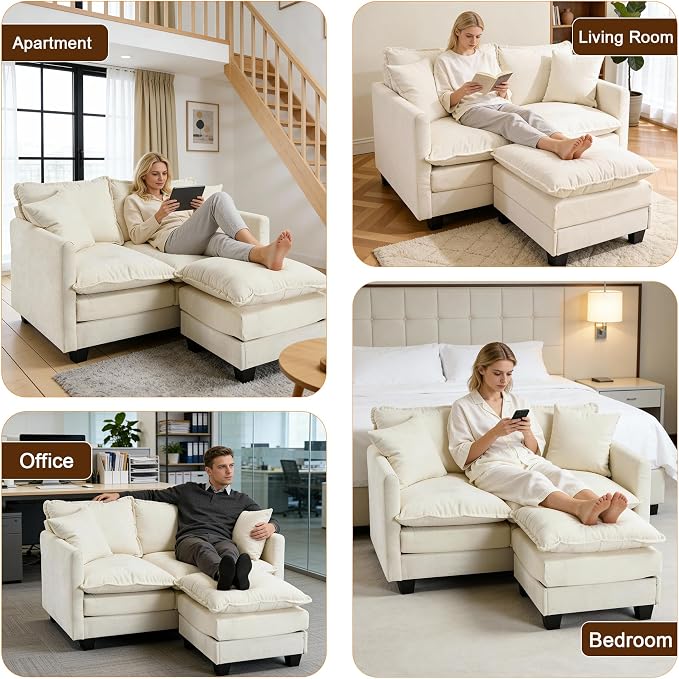 Loveseat Sofa with Ottoman - Image 6