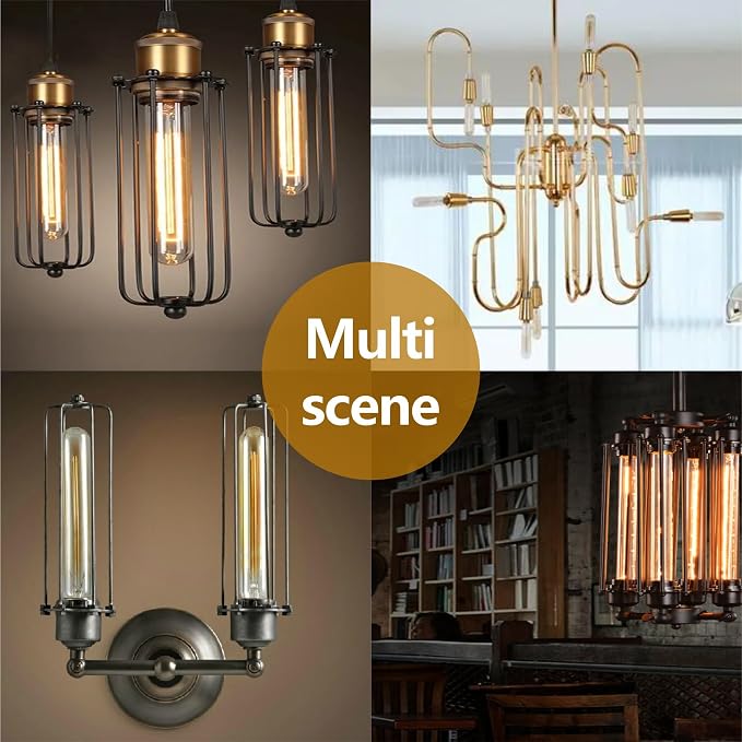 25 Watt T10 Clear Tubular Incandescent Light Bulb, T10 Bulb, Vintage Style - Image 6