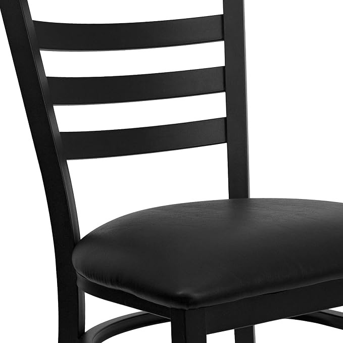 Flash Furniture HERCULES Series Black Ladder Back Metal Restaurant Chair - Image 9