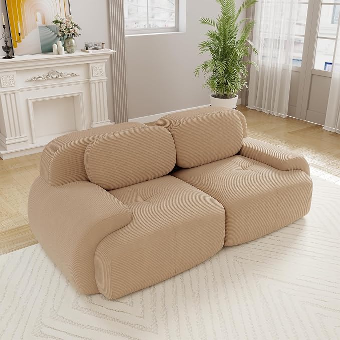 Boneless Sectional Couch, No Assembly Required, 81.8” Modular Cloud Sofa by ModonChicSofasCouches
