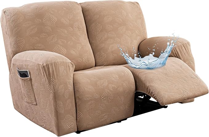 Gennia Recliner Loveseat Cover 4 Pieces, Waterproof Stretch Recliner Sofa by Genina