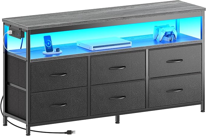 Huuger LED TV Stand for Bedroom, 47 Inch Dresser TV Stand for 43, 55 Inch TV - Image 9