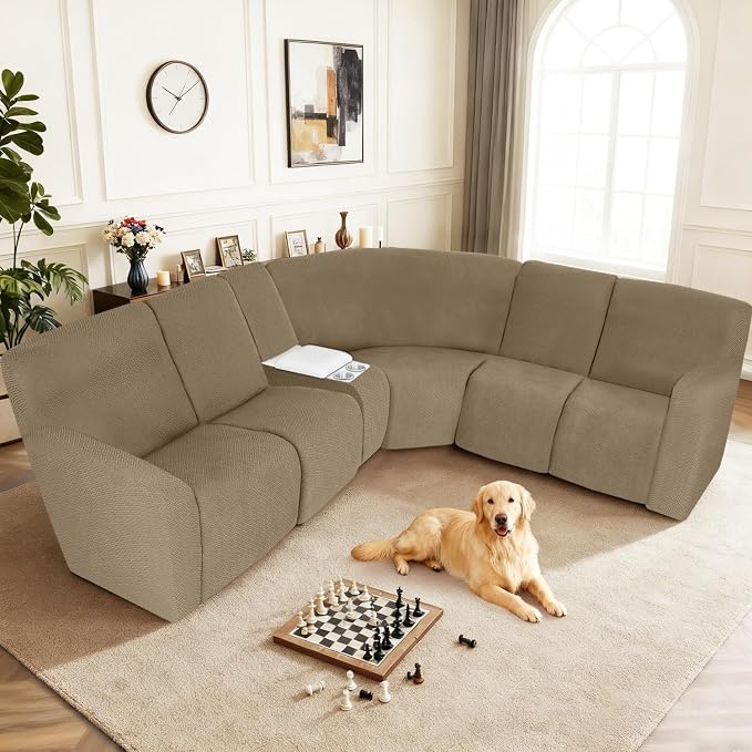 ALIECOM 100% Waterproof Recliner Sectional Couch Covers L Shape Stretch Corner - Image 2