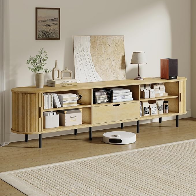 86.6" Mid-Century TV Stand - Image 5