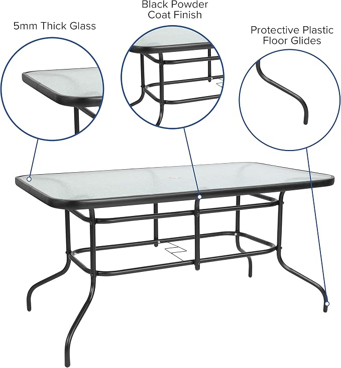 Flash Furniture Lila 5 Piece Patio Dining Set - Image 3