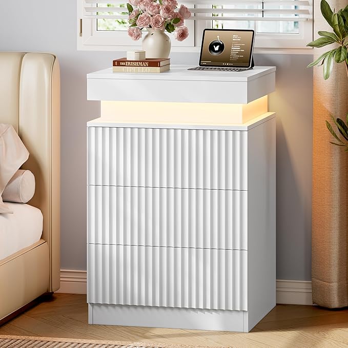 Xixini Fluted Nightstand Set of 2, Night Stand - Image 9