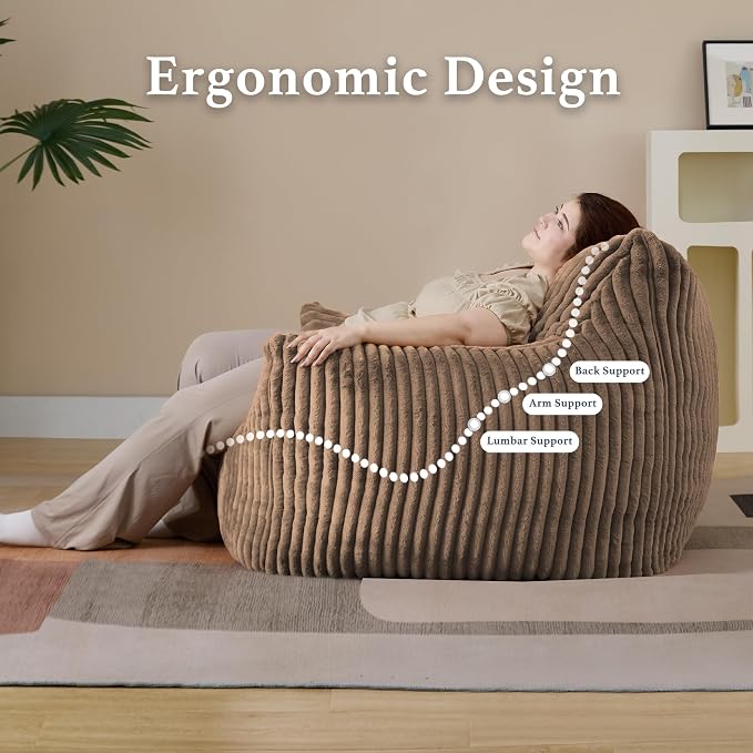 Giant Plush Bean Bag Chair for Adults - Image 7