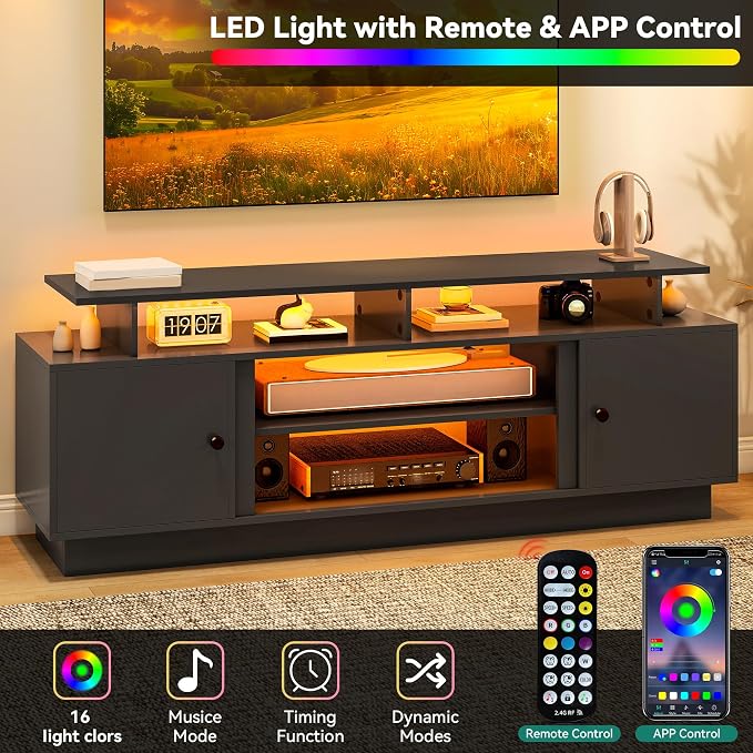 YITAHOME Modern TV Stand for 80 inch TVs, Entertainment Center - Image 4