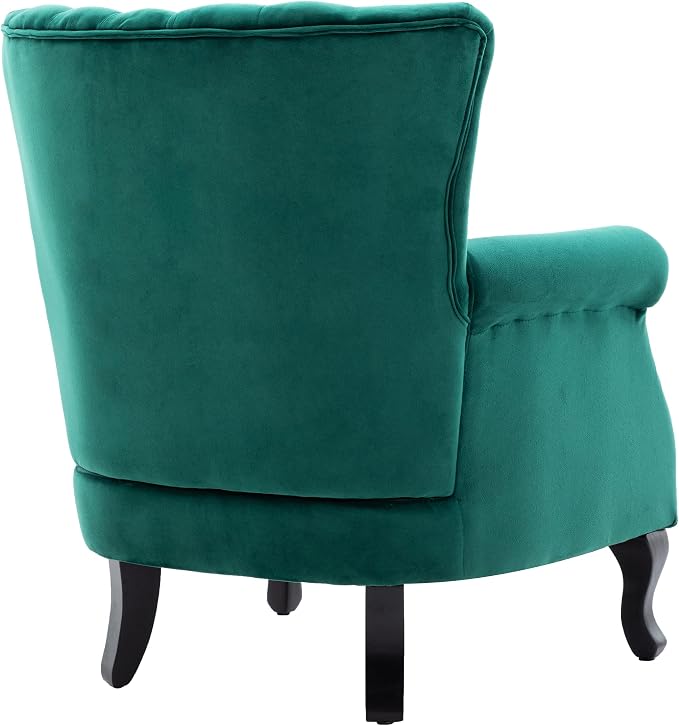 Mid Century Accent Chair Modern Tufted Wingback Armchairs Club Chair Velvet - Image 5