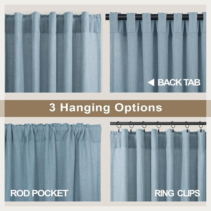 Light Blue Curtains 38 Inch Wide - Image 5