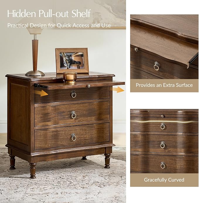 HULALA HOME Solid Wood End Table Set of 2 - Image 3