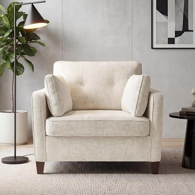 Luxury Oversized Accent Chair, 40.9" Upholstered Piping Single Armchairs - Image 3
