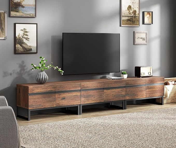 WAMPAT Modern TV Stand for 32-110 Inch TVs, Wood Entertainment Center - Image 3