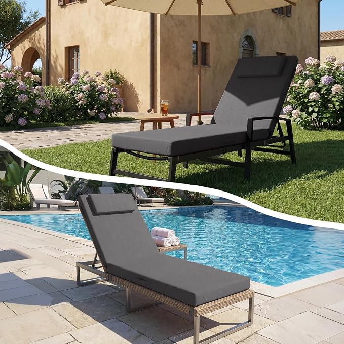 Outdoor Chaise Lounge Cushions, 71x21 Inch Olefin Water & Fade Resistant Pool - Image 7