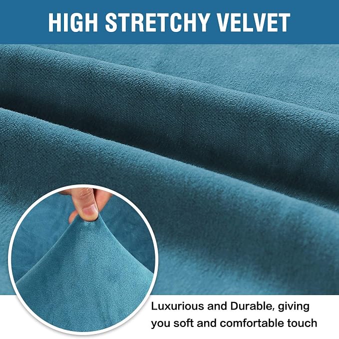 H.VERSAILTEX Stretch Velvet Armchair Cover Couch Covers 1 Cushion Chair - Image 3