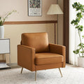 VINGLI PU Leather Accent Chair Brown Mid Century Modern Upholstered Sofa Chairs by VINGLI