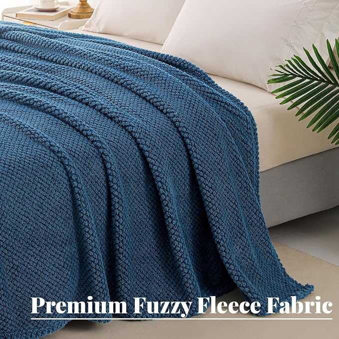 Whale Flotilla Twin Size Fuzzy Fleece Blanket - Image 5