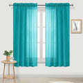 DWCN Turquoise Sheer Curtains Semi Transparent Voile Rod Pocket Curtains by DWCN