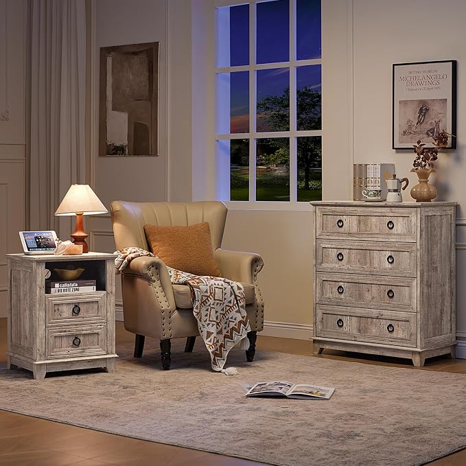 Joaxswe Farmhouse 4 Drawer Dresser - Image 11
