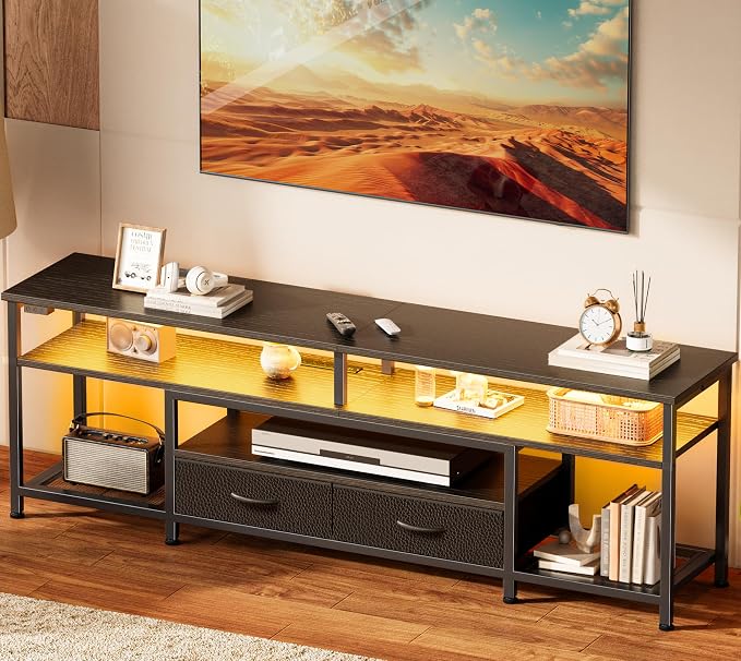 Huuger 63 Inch LED TV Stand for 65 70 Inch TV, Entertainment Center by Huuger