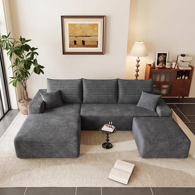 95" Cloud Sectional Couch U-Shaped Chaise - Image 6
