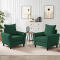 Mid-Century Accent Chairs Set of 2, Modern Linen Fabric Armchair by Chireca