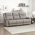 Lexicon Manual Double Reclining Sofa, Polished Microfiber Upholstered 3 Seater by Lexicon