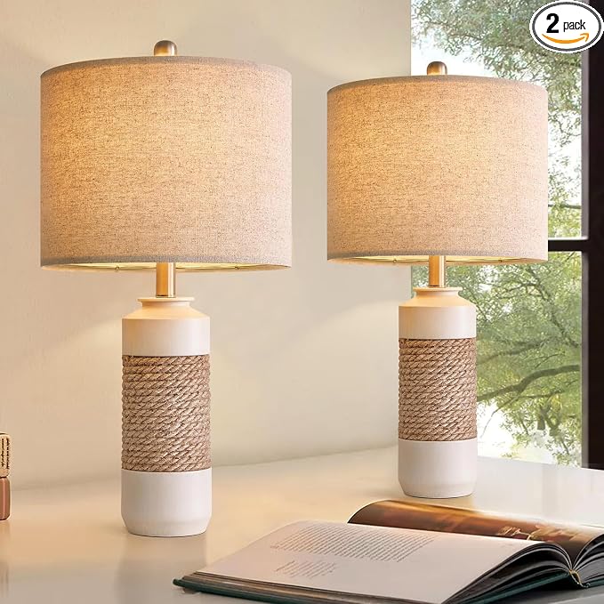 OYEARS 23.75" Bedside Table Lamps Set of 2 by OYEARS