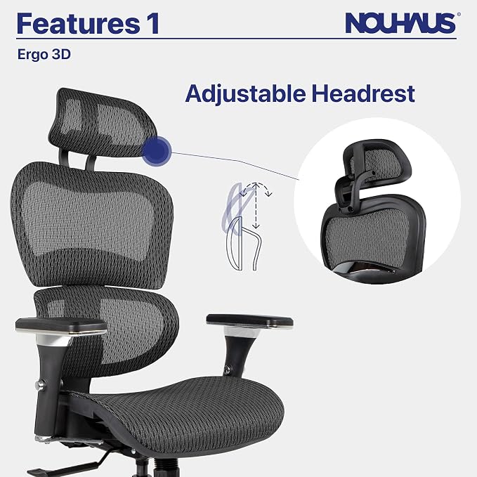 Nouhaus Ergo3D Ergonomic Office Chair Lumbar Support Mesh Office Chair - Image 7