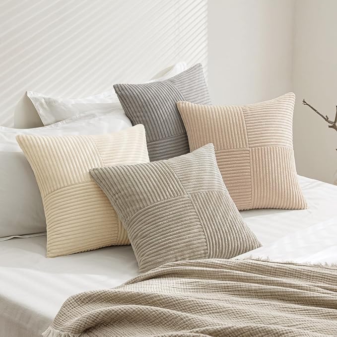 MIULEE Neutral Decorative Throw Pillow Covers 18x18 Inch Set of 4 - Image 5