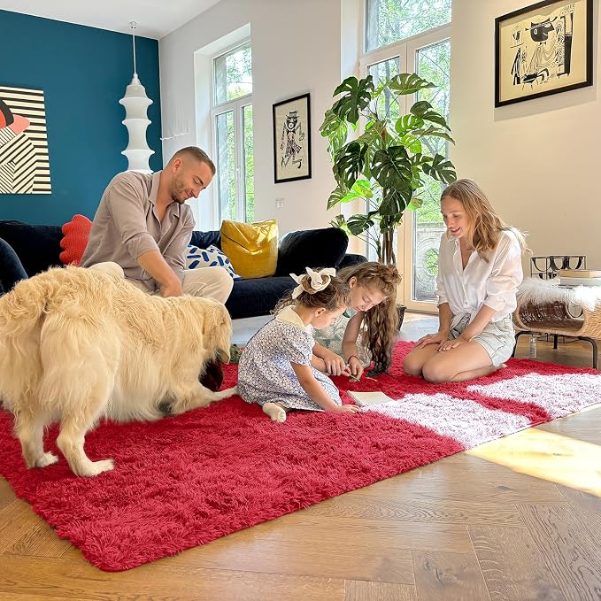 OLANLY 2x3 Machine Washable Small Bedside Rug, Soft Fluffy Shaggy Entryway - Image 7