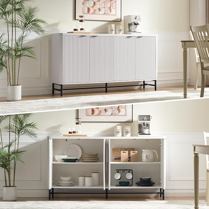 Fatmok 65" Large Sideboard Buffet Cabinet - Image 6